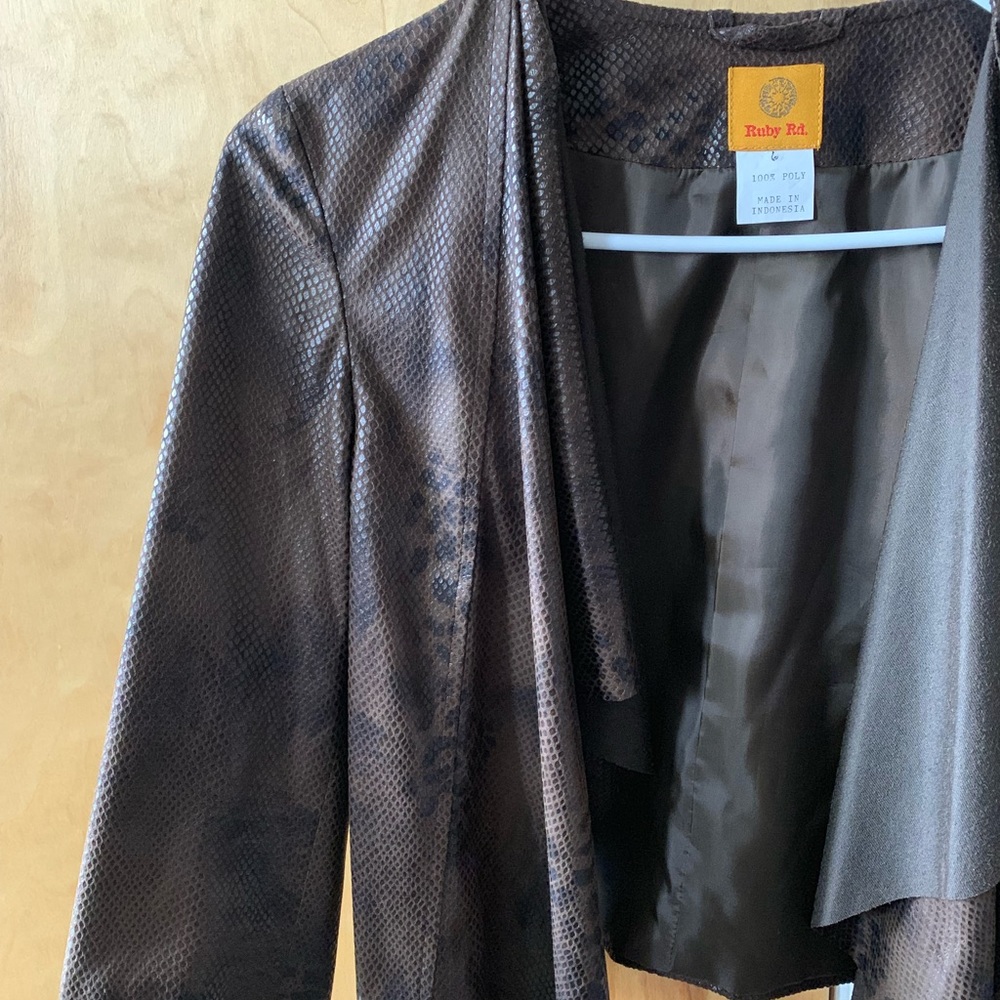 Ruby Rd. Brown Snakeskin Structured Jacket - image 4